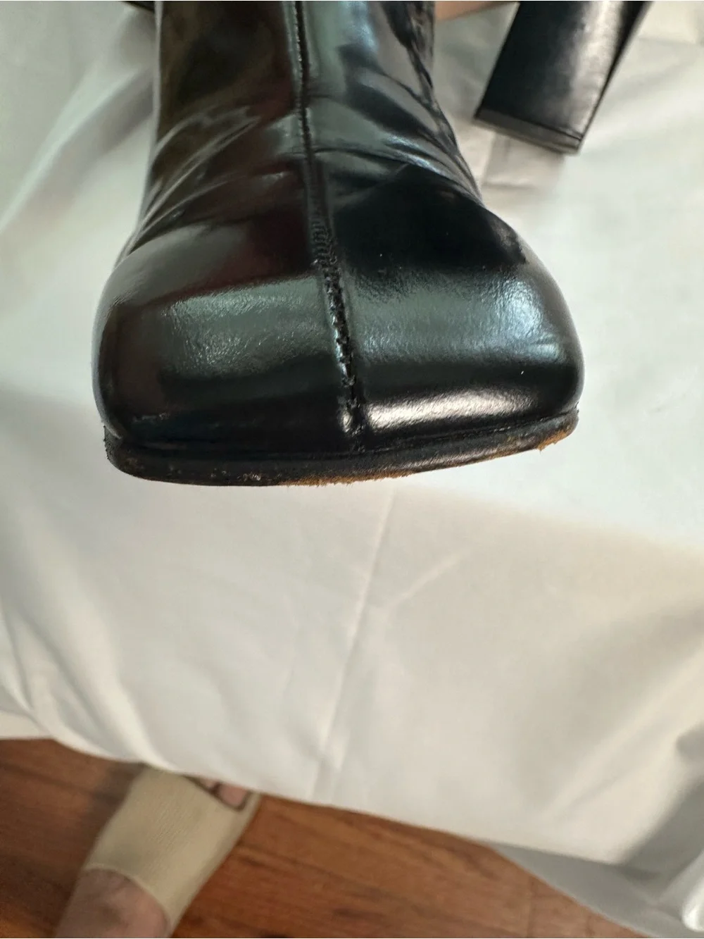 Gucci Black Patent Knee High Boots Made In Italy